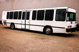 White limo bus exterior