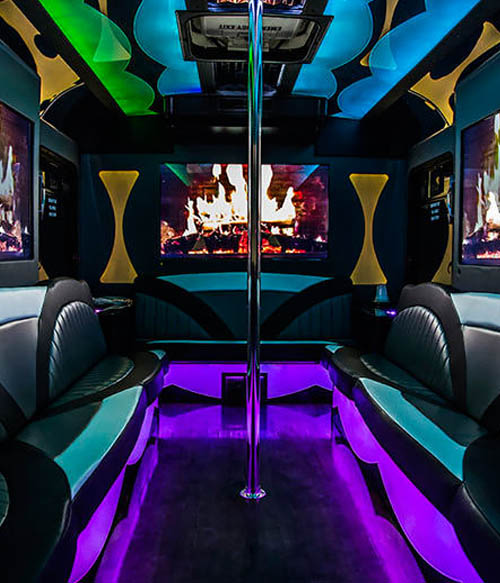 Party bus with LED lighting